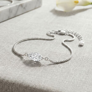 Simple Series Irregular Shape 925 Sterling Silver Color Rhodium Plating Women's Moissanite Bracelets h5 Picture4
