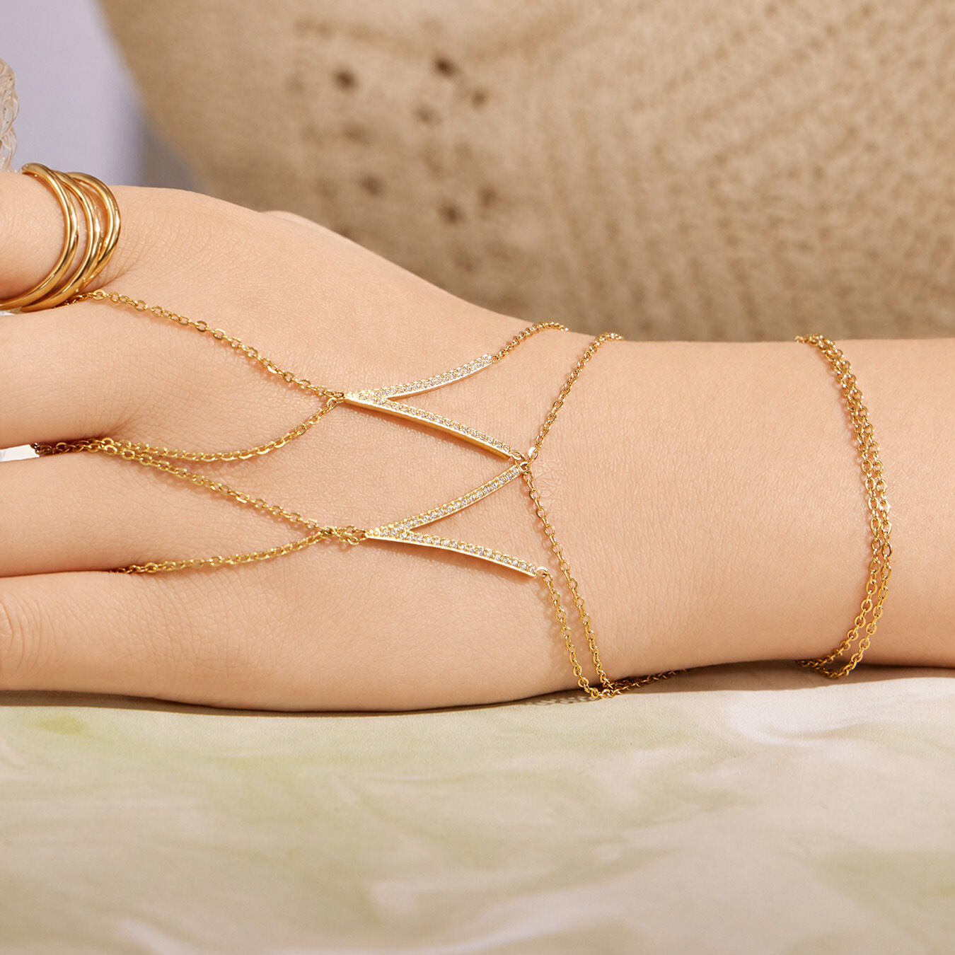 Bracelet Chaîne Pour Femme Simple Series Daily Chain En Acier Inoxydable Étanche Couleur Or Image4
