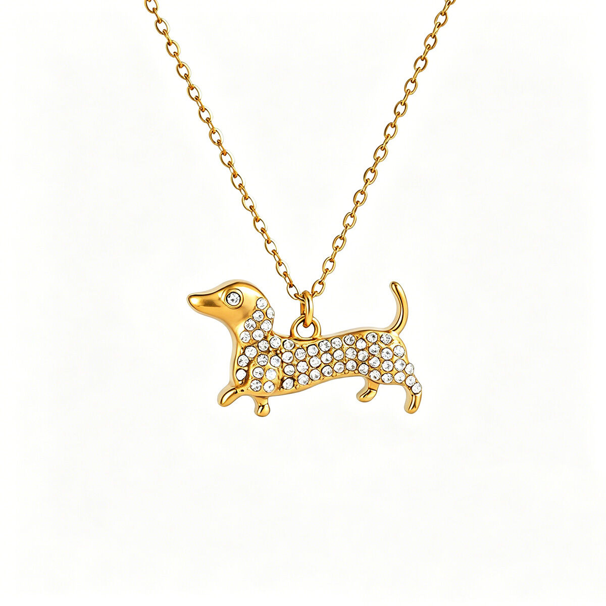 Simple Series Schattige Dierenketting Met Teckelhanger Van Roestvrij Staal, Waterdicht. h5 Afbeelding5
