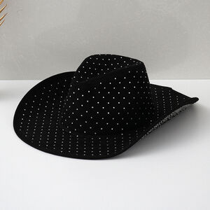 Sombreros Tipo Cubo De Poliéster De Color Liso Con Pedrería, De La Serie Étnica Bohemia. h5