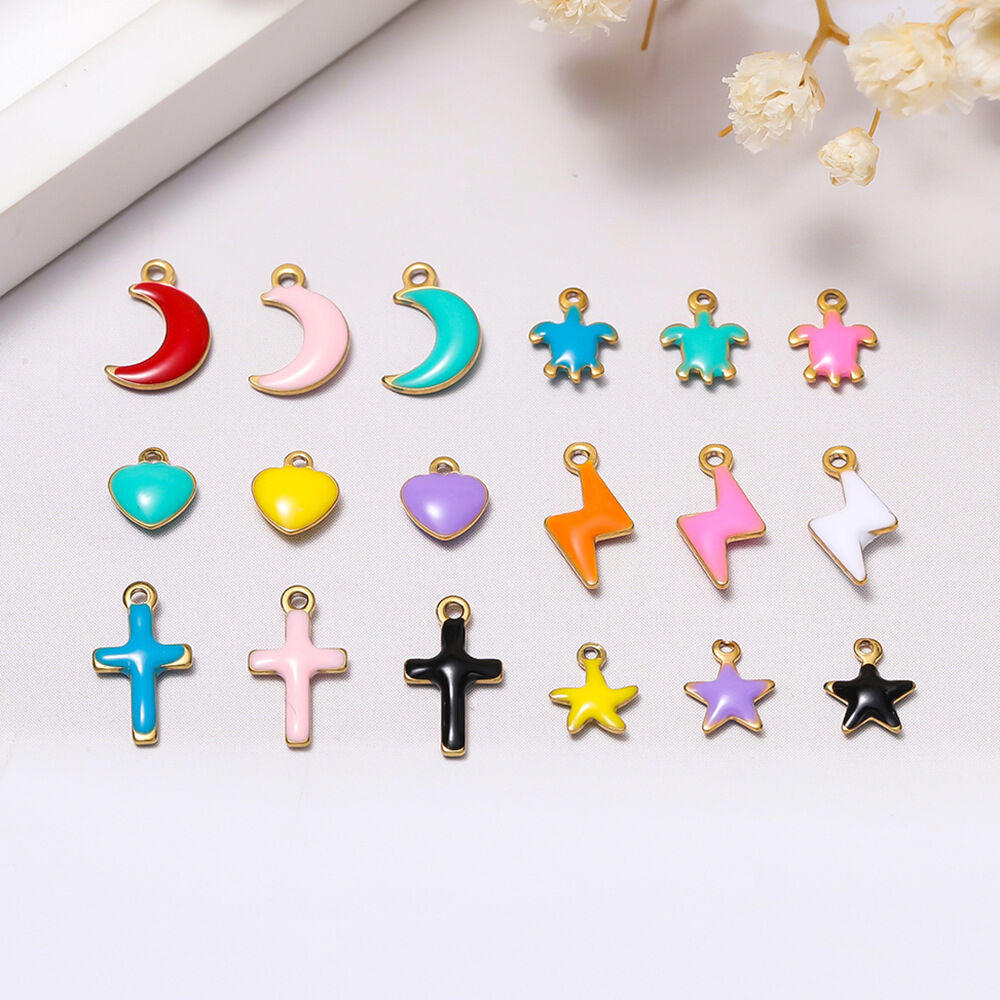 Simple Series Diy Heart Cross Star Moon Stainless Steel Waterproof Women's Pendants Picture2