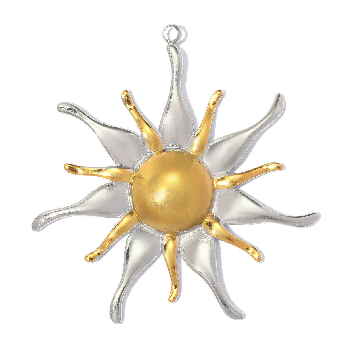 Ciondoli da donna della serie Classic fai da te a forma di cuore irregolare con occhio del diavolo, in acciaio inossidabile, impermeabili, colore oro. 2