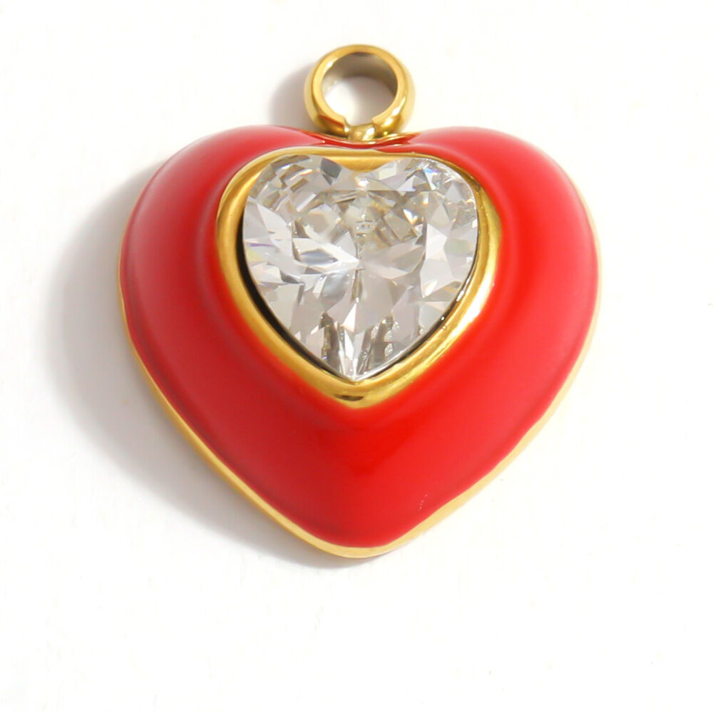 Ciondoli Da Donna Simple Series Fai Da Te A Forma Irregolare Di Cuore, Frutto, Guscio Di Ciliegia, In Acciaio Inossidabile, Impermeabili, Colore Oro. Immagine4