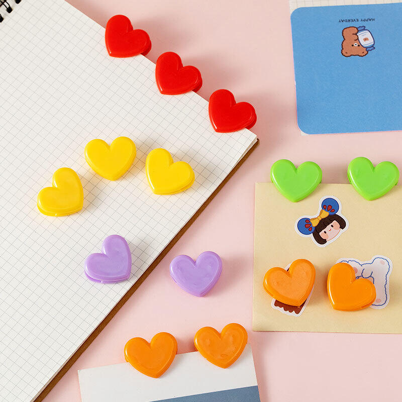1 Adet Romantik Seri Sade Plastik Kalp Şeklinde Düz Renk Klips h5Resim2