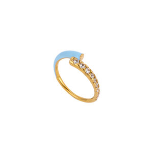 Romantische Serie Zoete Onregelmatige Vorm Roestvrij Staal Waterdicht Goudkleurige Minimalistische Ringen h5 Afbeelding5