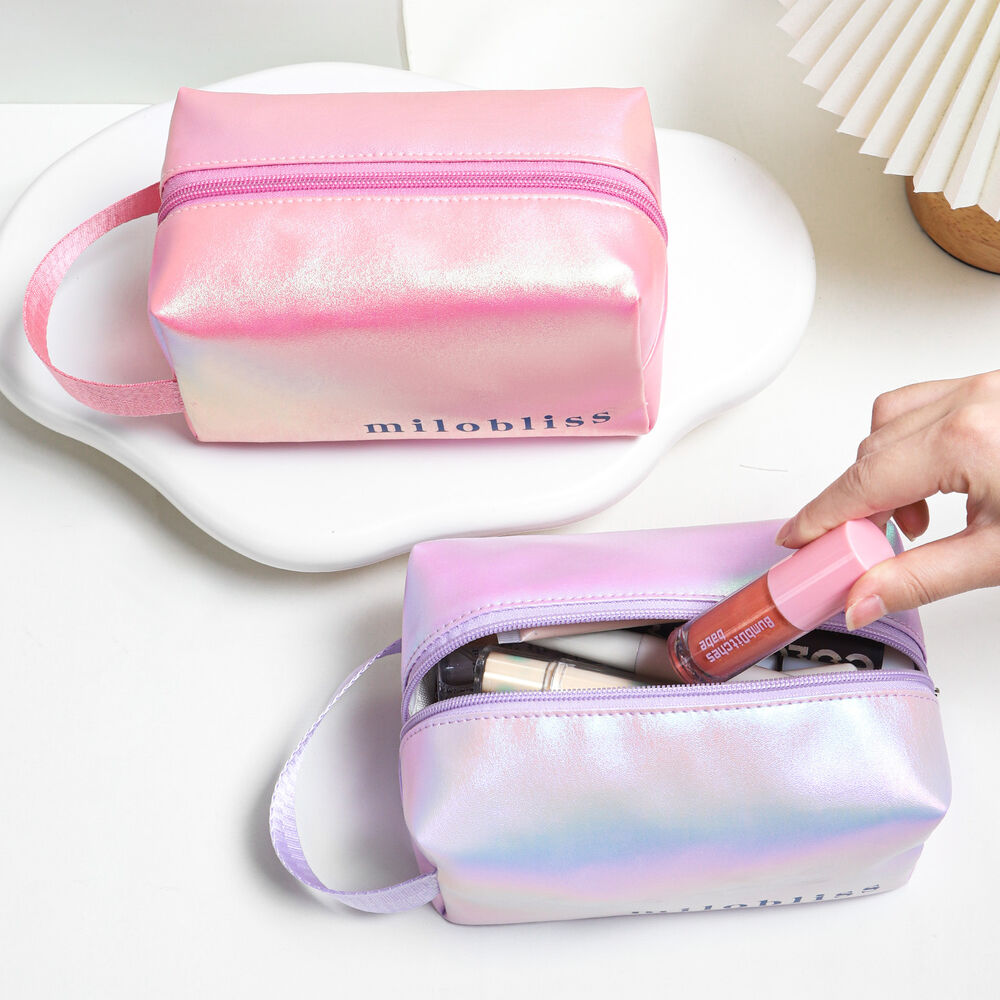 Bolsas De Maquillaje De Poliéster De La Serie Simple Daily Letter, Color Sólido Y Degradado. h5Imagen2