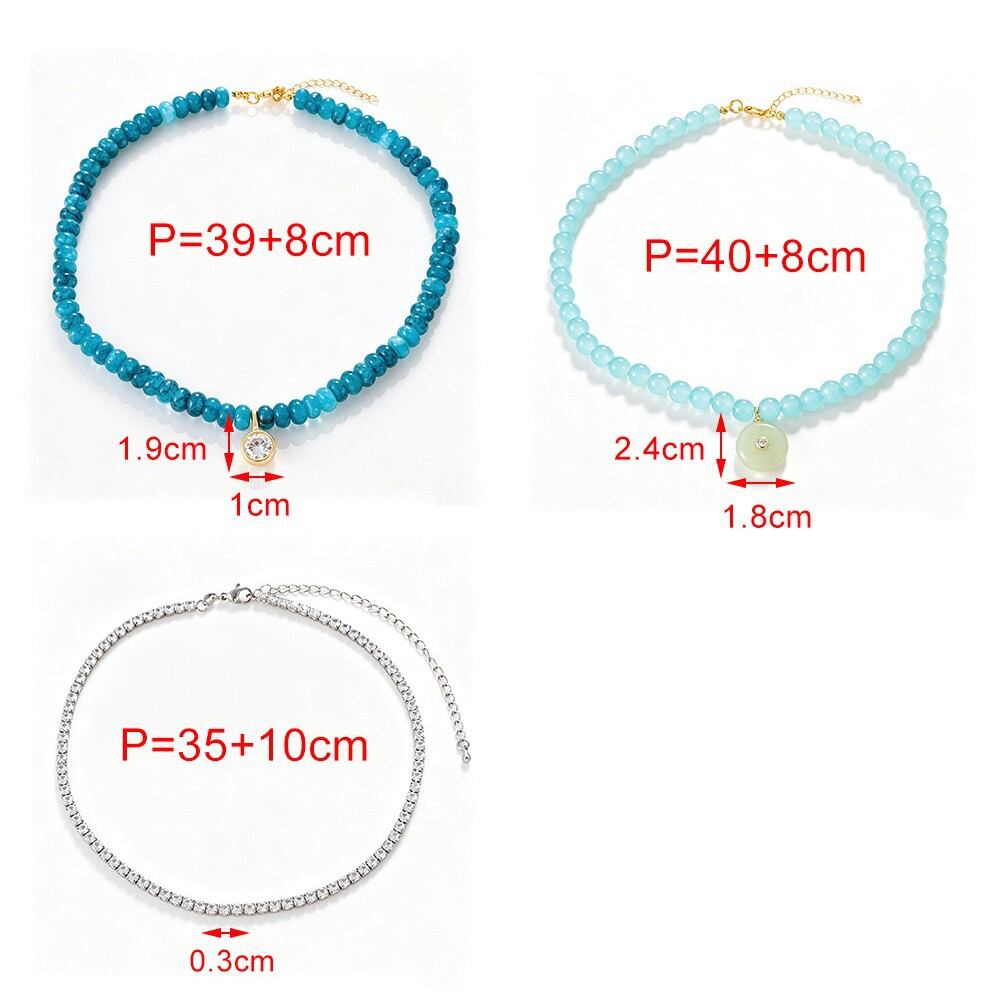 Collares De Cuentas Para Mujer De La Serie Romántica Daily Beads Circle Con Piedras Naturales Y Color Dorado. h5 Imagen4