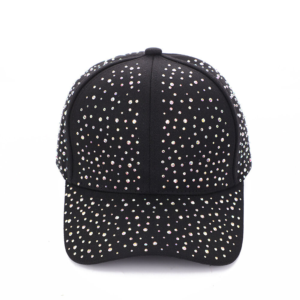 Simple Series Casual Solid Color Cotton Rhinestone Baseball Cap h5Picture2