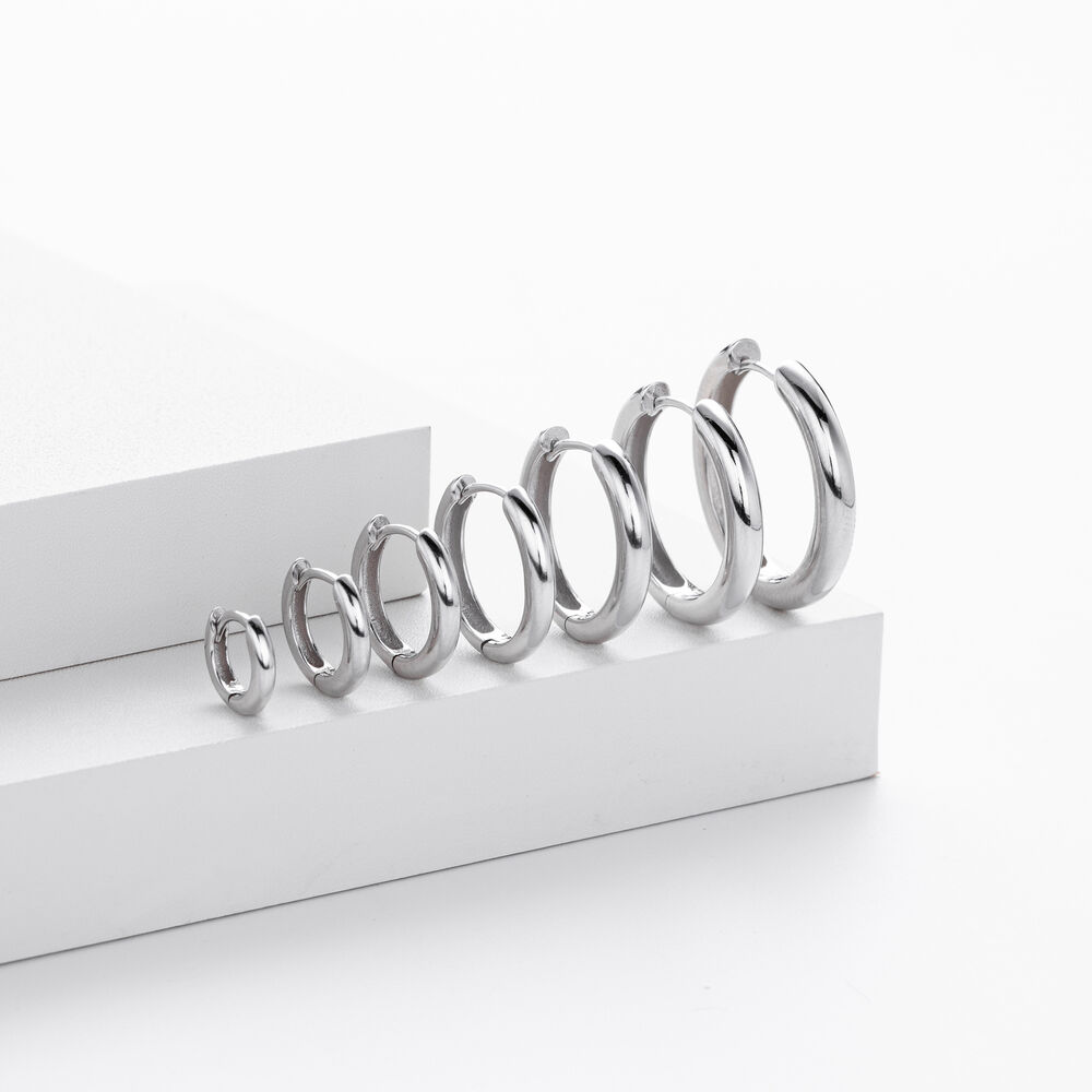 Boucles D'Oreilles Colorées Daily Circle Pour Femmes, Plaquées Rhodium, En Argent Sterling 925, Collection Simple Series. h5Image4