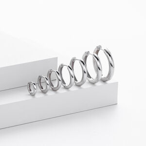 Boucles D'Oreilles Colorées Daily Circle Pour Femmes, Plaquées Rhodium, En Argent Sterling 925, Collection Simple Series. h5 Image4