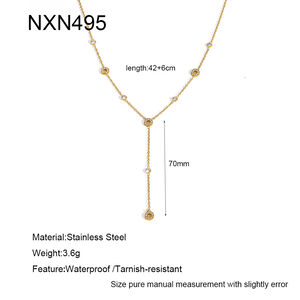 Romantic Series Circle Stainless Steel Waterproof Gold Color Women's Pendant Necklaces h5