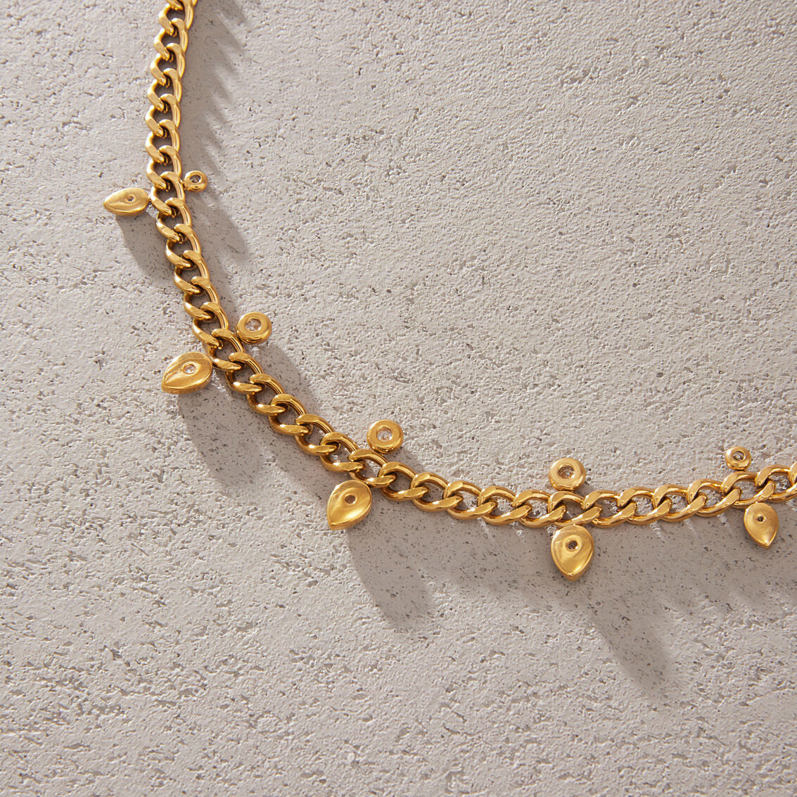 Simple Series Daily Droplet Chain Stainless Steel Waterproof   Gold Color  Women's Chain Necklaces Picture4