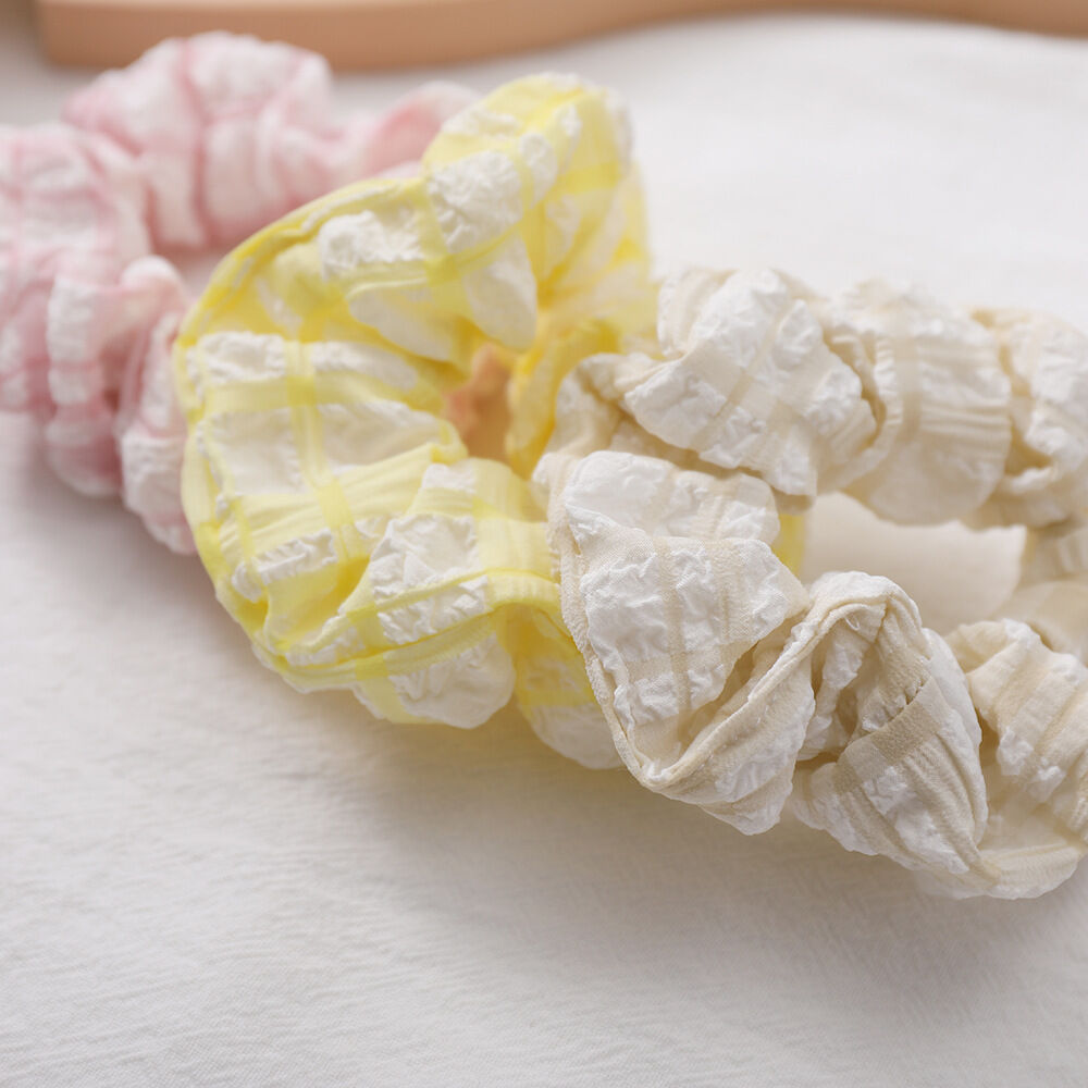 Elastici Per Capelli In Poliestere A Tinta Unita A Quadri, Serie Simple, Per Tutti I Giorni Immagine4