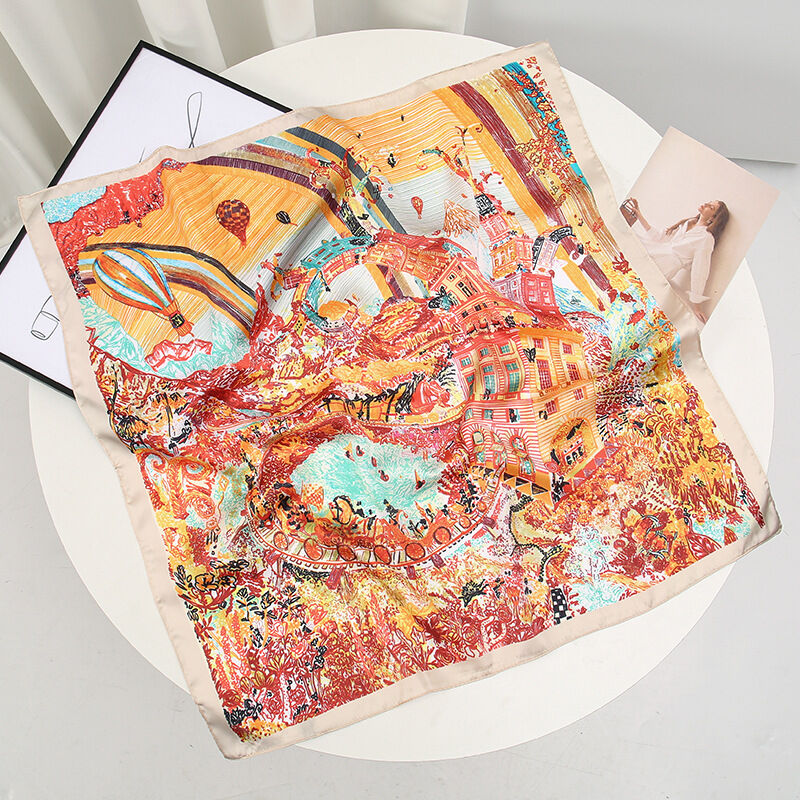 Luxurious Series Casual Cartoon Mixed Color Imitation Silk Summer Scarves