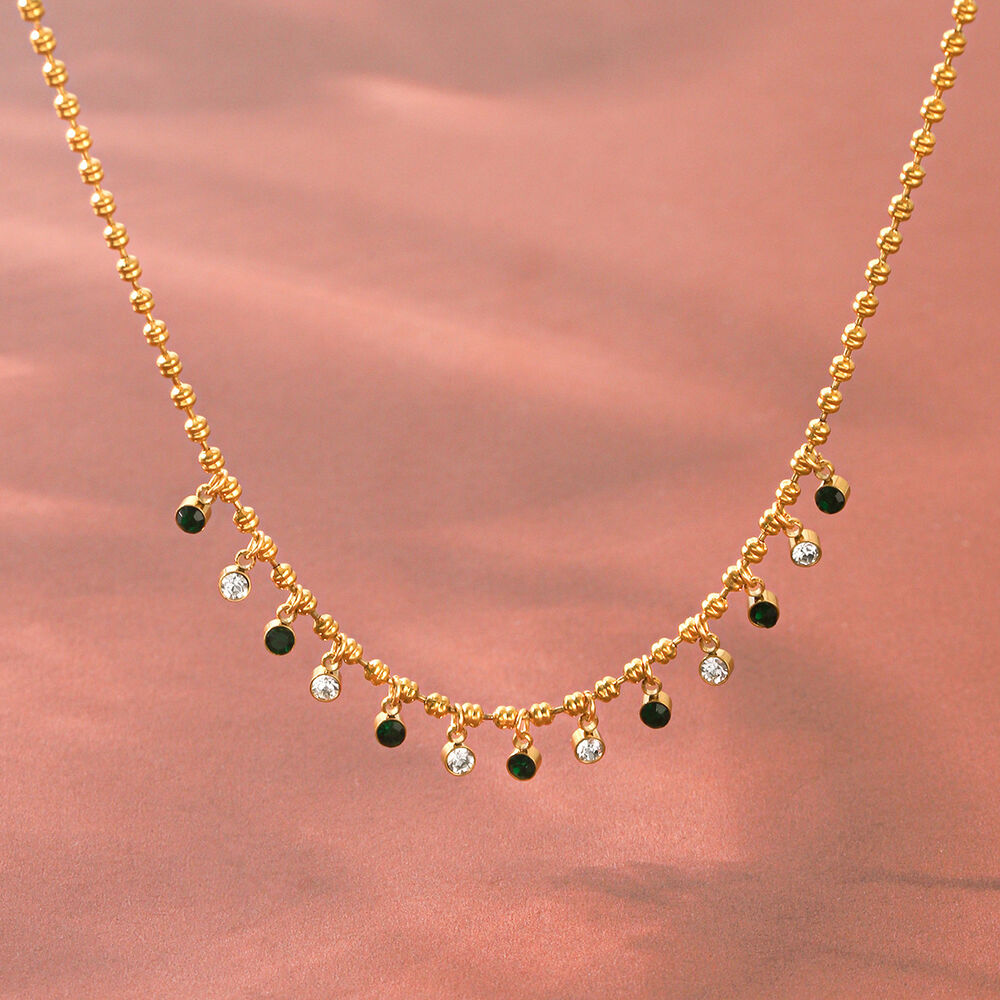 Simple Series Daily Tassel Stainless Steel Waterproof Gold Color Zircon Women's Pendant Necklaces Picture4