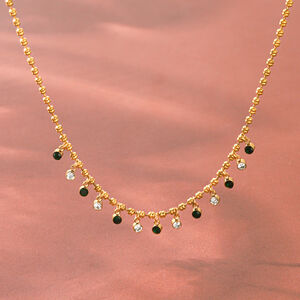 Simple Series Daily Tassel Stainless Steel Waterproof Gold Color Zircon Women's Pendant Necklaces h5 Picture4