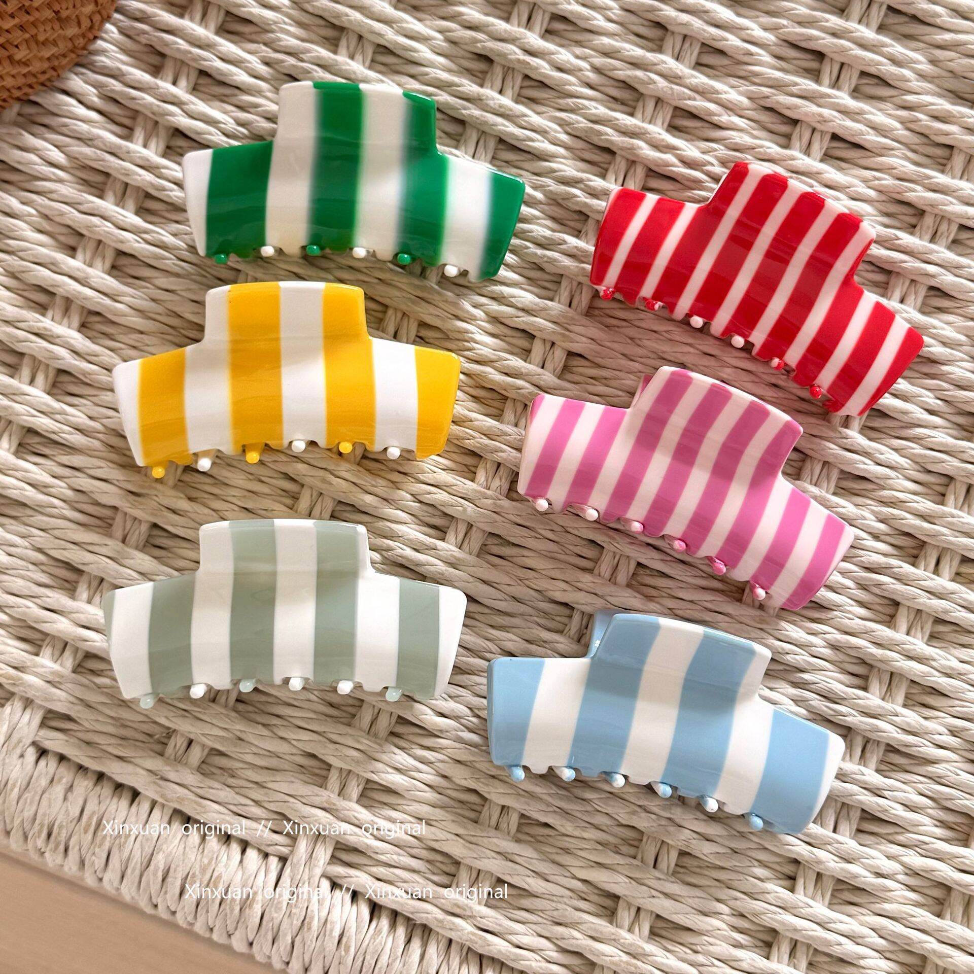 Simple Series Daily Stripe Haarclips Van Acetaat In Verschillende Kleuren h5 Afbeelding2