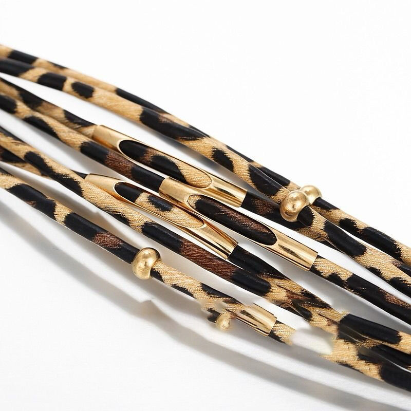 Retro Leopard Print Pu Women's Bangles h5 Picture3