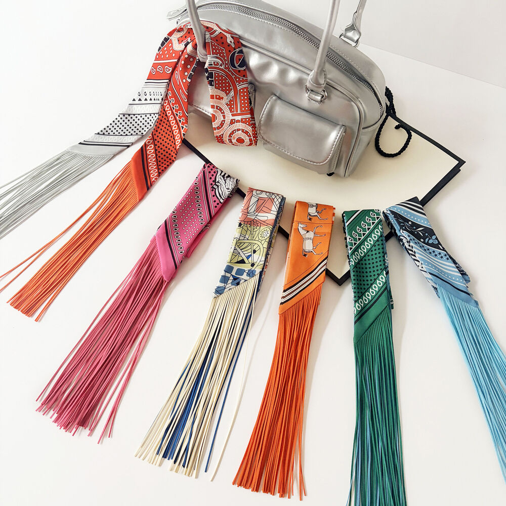 Sciarpe Estive In Seta Sintetica, Serie Etnica, Casual, Con Nappe Animali, Colori Misti E Catene, Motivi Paisley E Geometrici. Immagine2