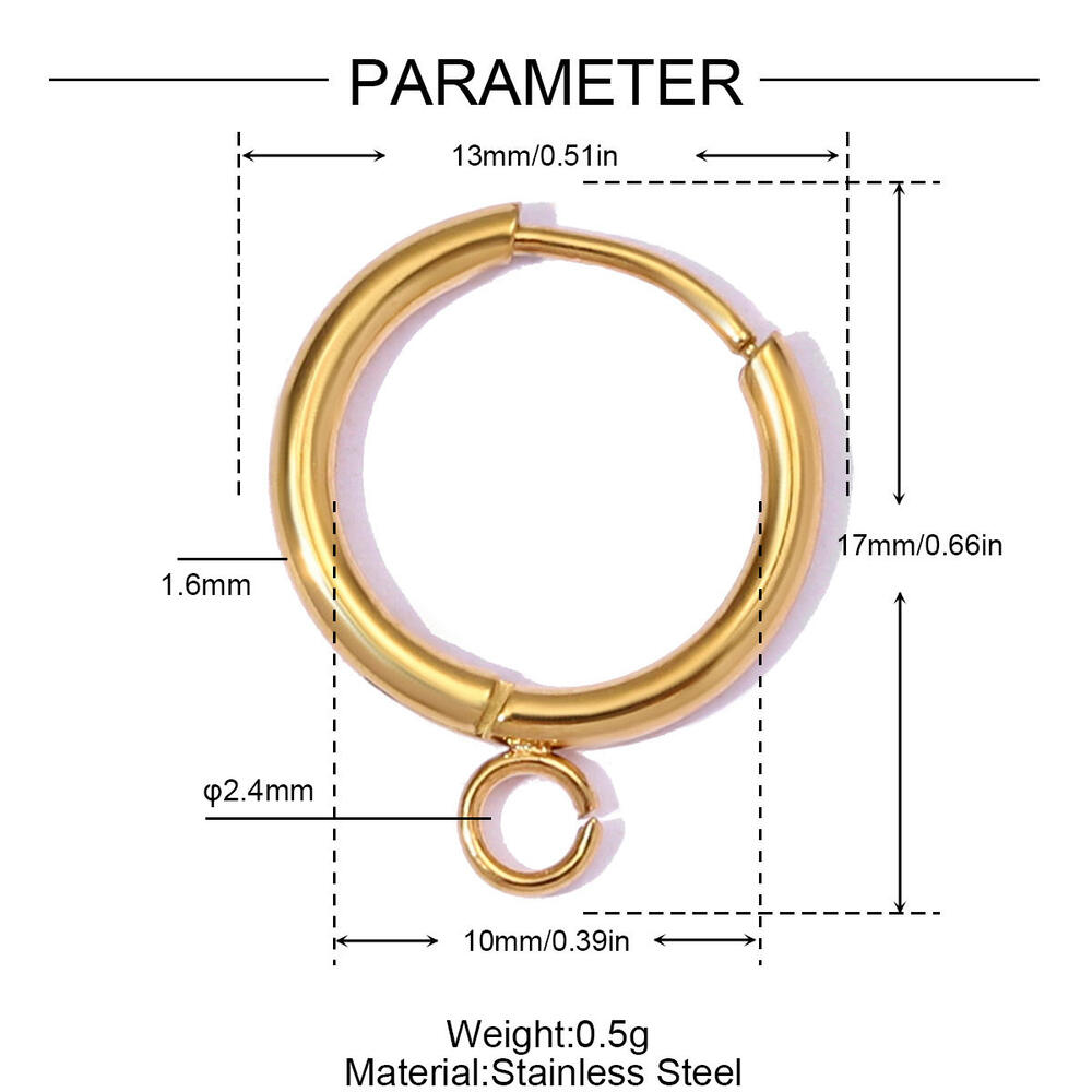 Circle Stainless Steel Waterproof Gold Color Links & Connectors