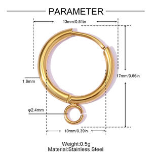 Circle Stainless Steel Waterproof Gold Color Links & Connectors h5