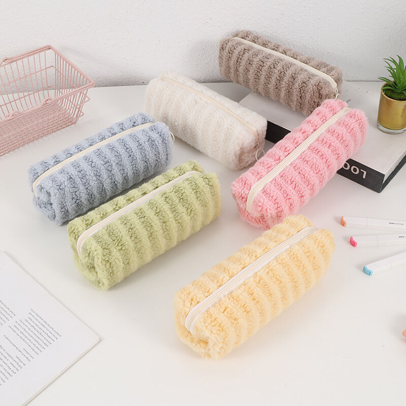 Simple Series Casual Polyester Solid Color Stripe Pen Pouches 2