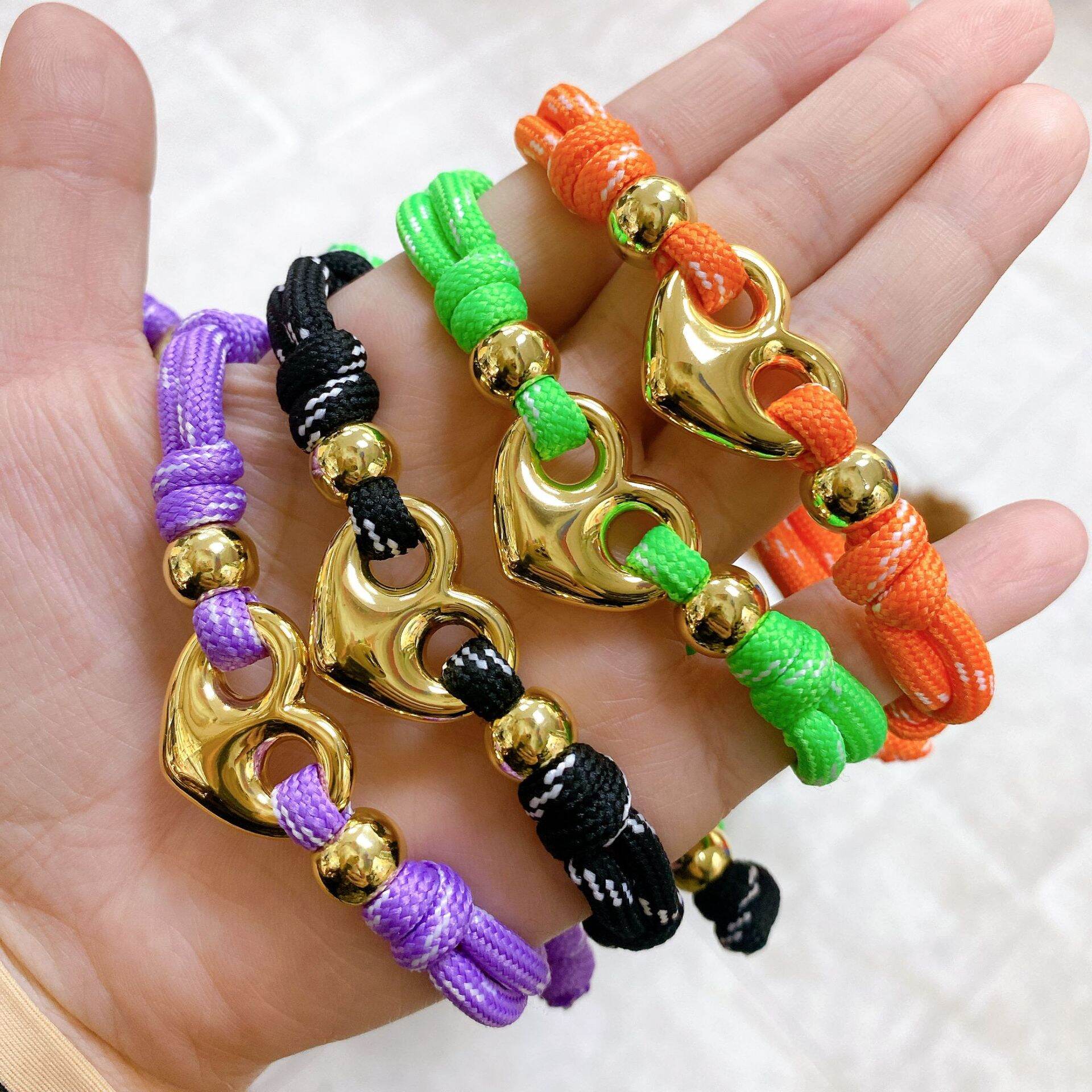 Simple Heart Rope Women's Braided Bracelets 2