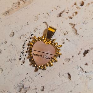 Heart Natural Stones Stainless Steel Gold Color Women's Pendants h5 Picture4