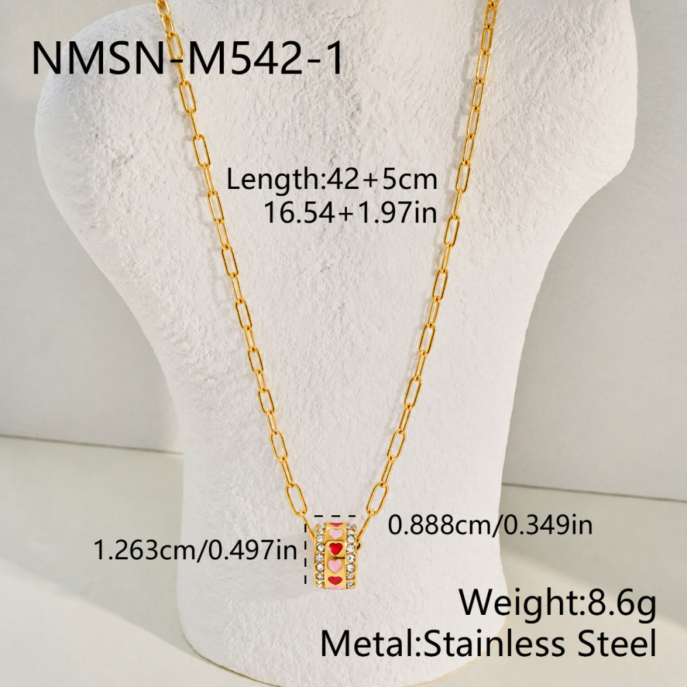 Simple Series Cute Heart Dachshund Stainless Steel Waterproof Gold Color  Chain Pendant Necklaces Picture2