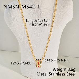 Simple Series Cute Heart Dachshund Stainless Steel Waterproof Gold Color  Chain Pendant Necklaces h5 Picture2