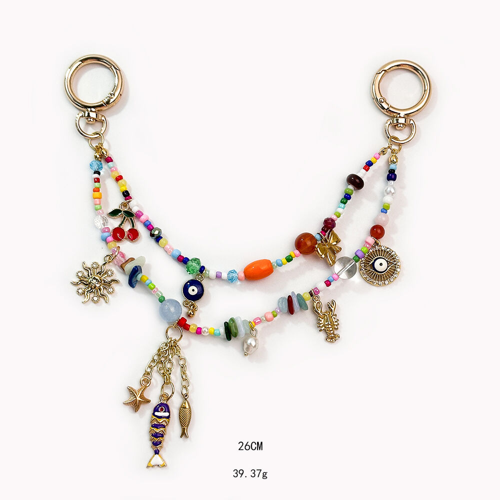 Luxurious Series Casual Devil's Eye Animal Sun Oceanic Style Mixed Color Cherry Shell Fish Starfish Resin Bag Charms h5Picture3