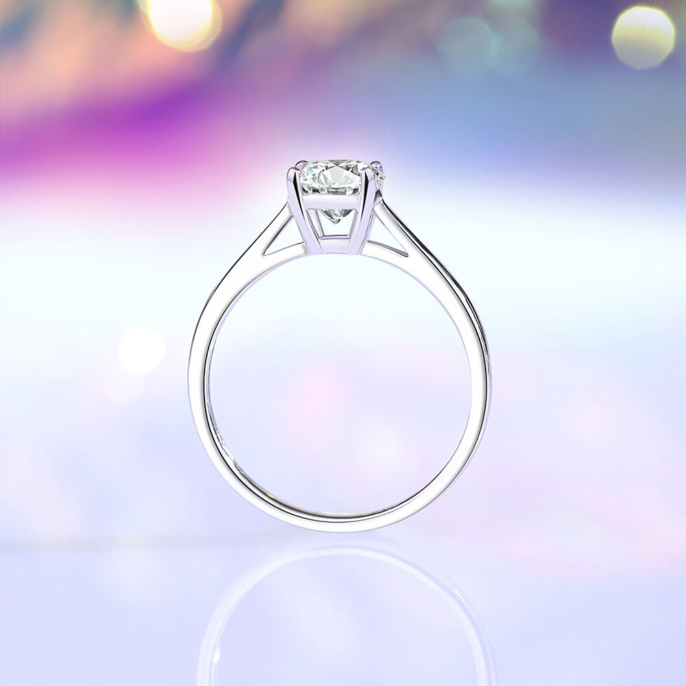 Simple Series Elegant Circle 925 Sterling Silver Color Platinum Plating Moissanite Women's Moissanite Rings h5Picture3