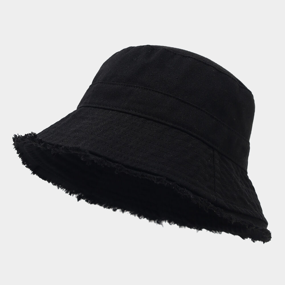 Simple Series Daily Solid Color Tassel Cotton Bucket Hats