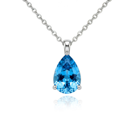 Luxurious Series Elegant Droplet 925 Sterling Silver Color Rhodium Plating Zircon Women's 925 Necklaces