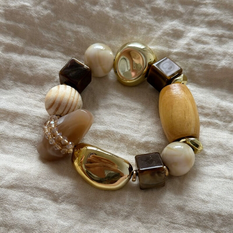 Irregular Shape Wooden & Resin Beads Women's Beaded Bracelets
