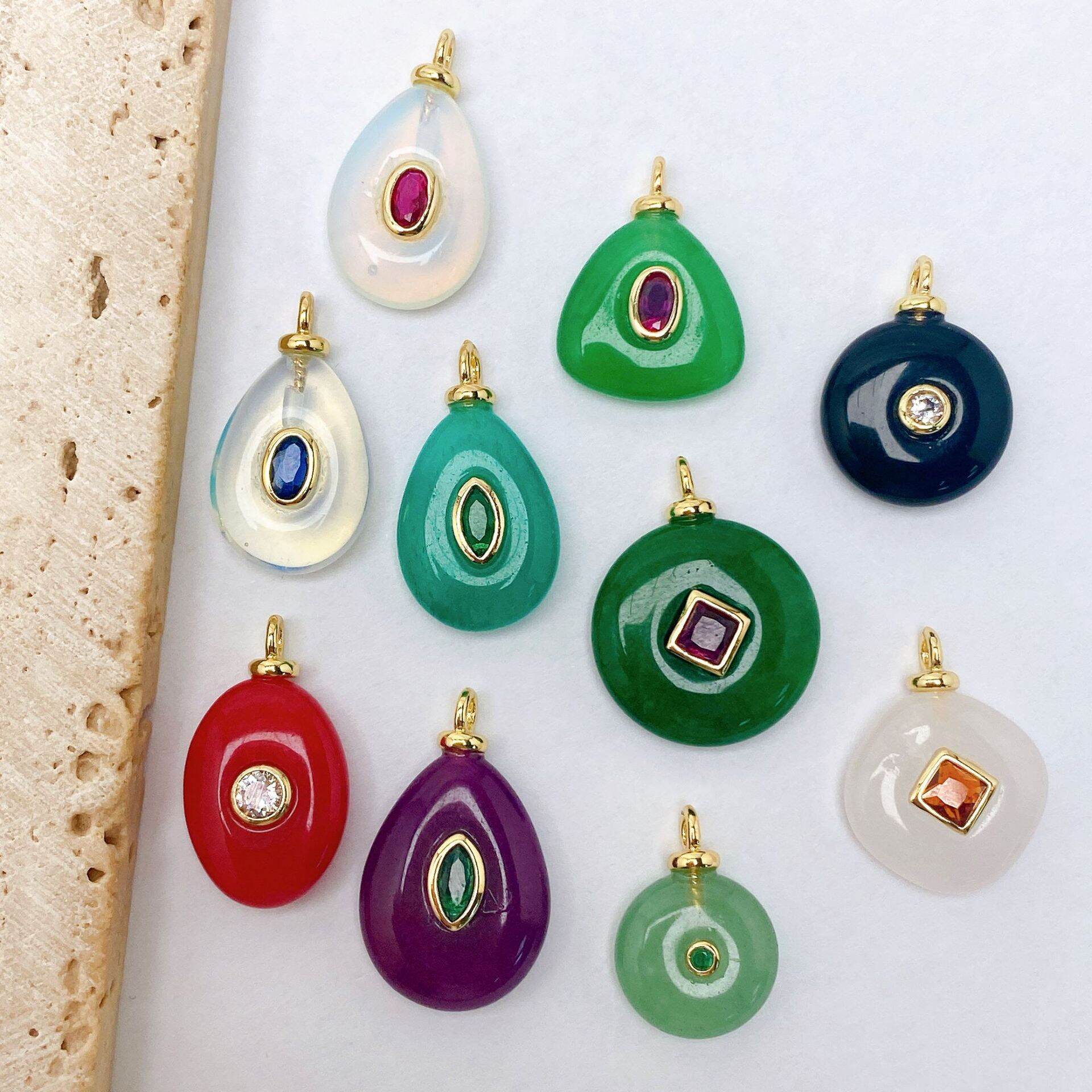 Pendentifs en pierre naturelle pour femme, forme irrégulière, collection classique à faire soi-même 2