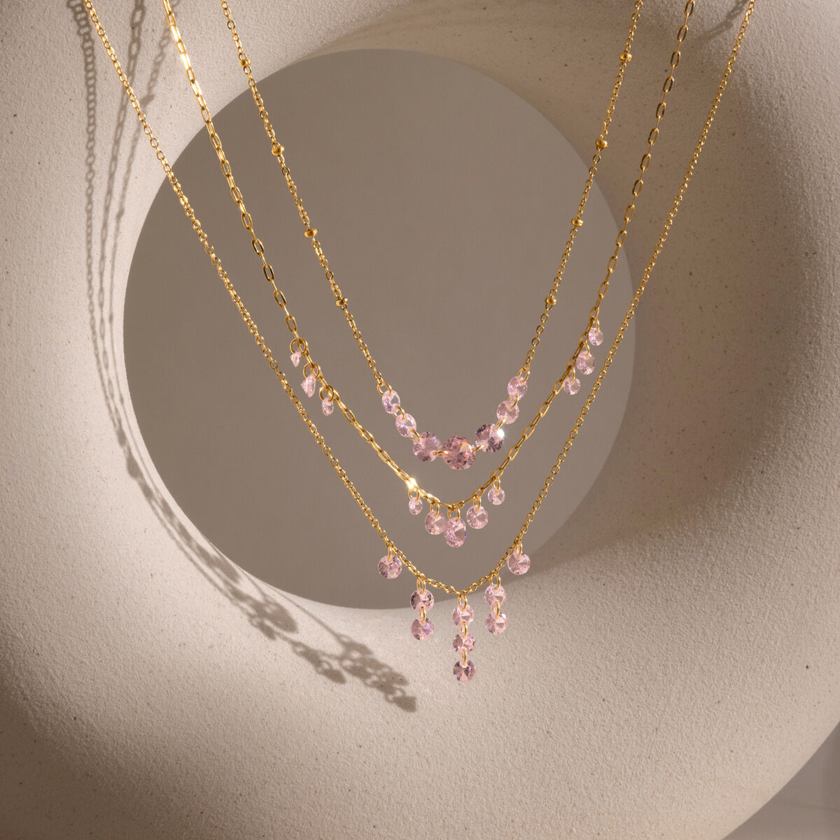 Collares Colgantes De Lujo Para Mujer, Elegantes, Con Borlas, De Acero Inoxidable, Resistentes Al Agua Y Color Dorado. Imagen3