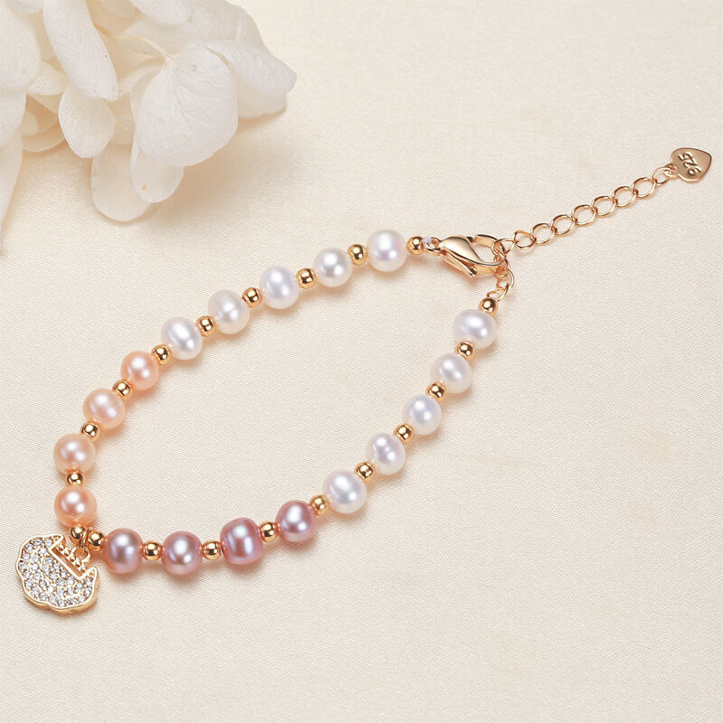 Luxurious Series Simple Beads Lock Freshwater Pearls   Gold Color  Women's Pearl Bracelet Picture2