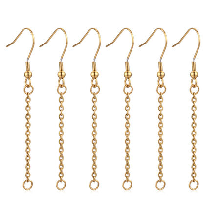 Solid Color Stainless Steel Gold Color Earrings Findings