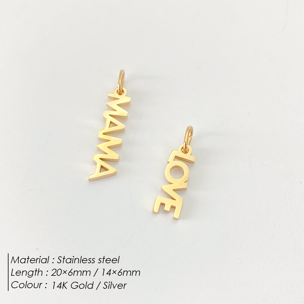 Einfache DIY-Buchstabenanhänger aus Edelstahl, wasserdicht, goldfarben, für Damen h5 Bild2