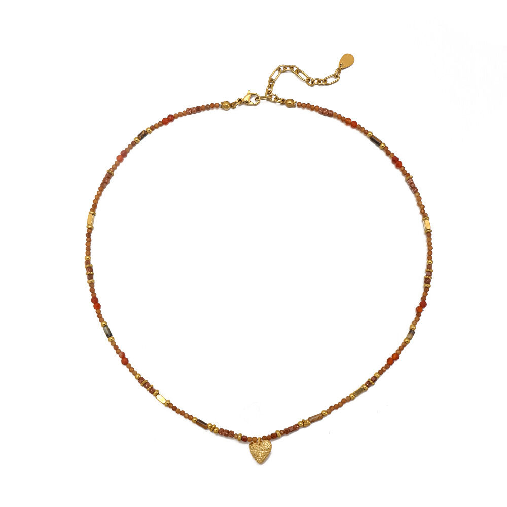 Classic Series Retro Heart Beads Crystal Women's Beaded Necklaces h5 Picture5