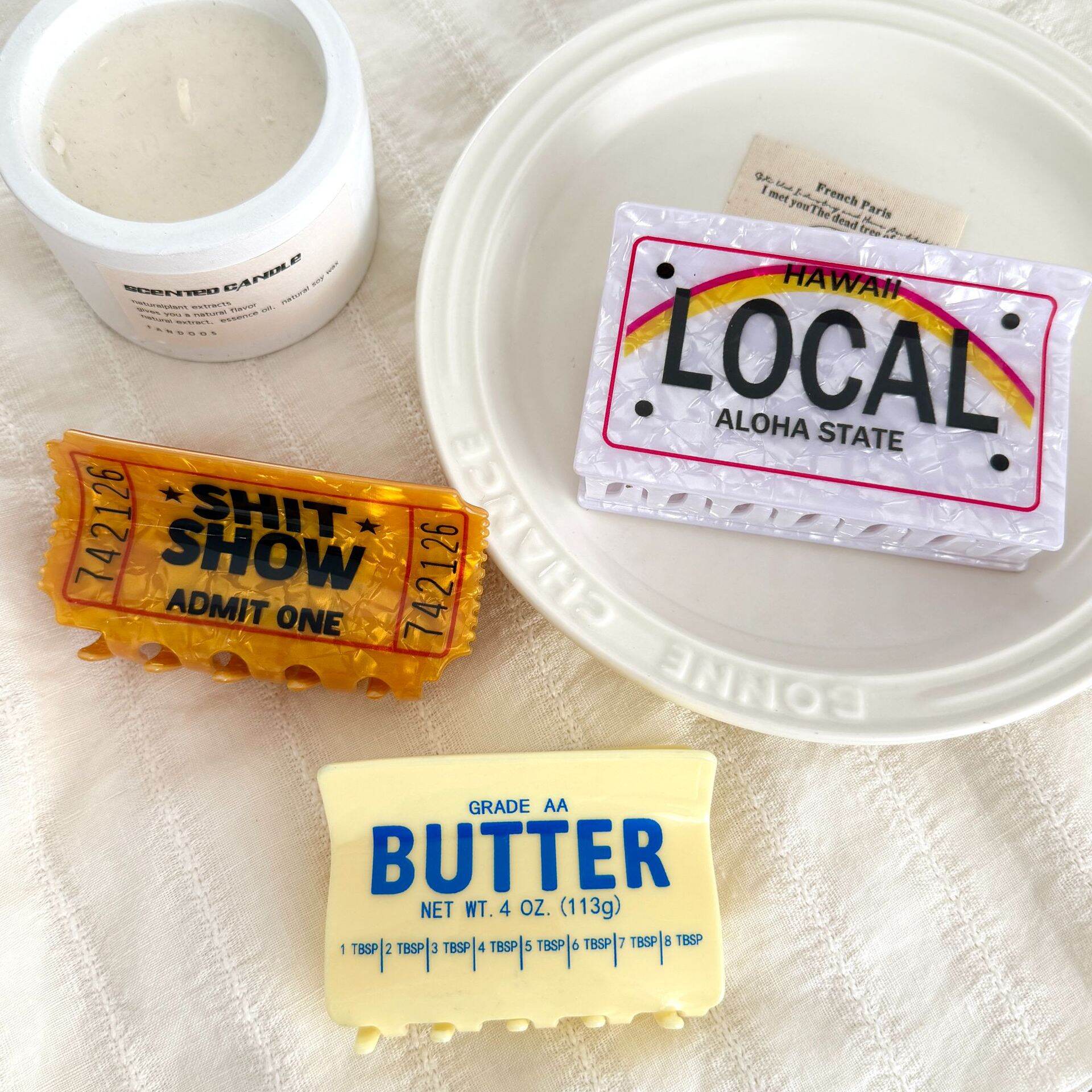 Simple Series Casual Letter Number Acetate Hair Claws h5 Picture4