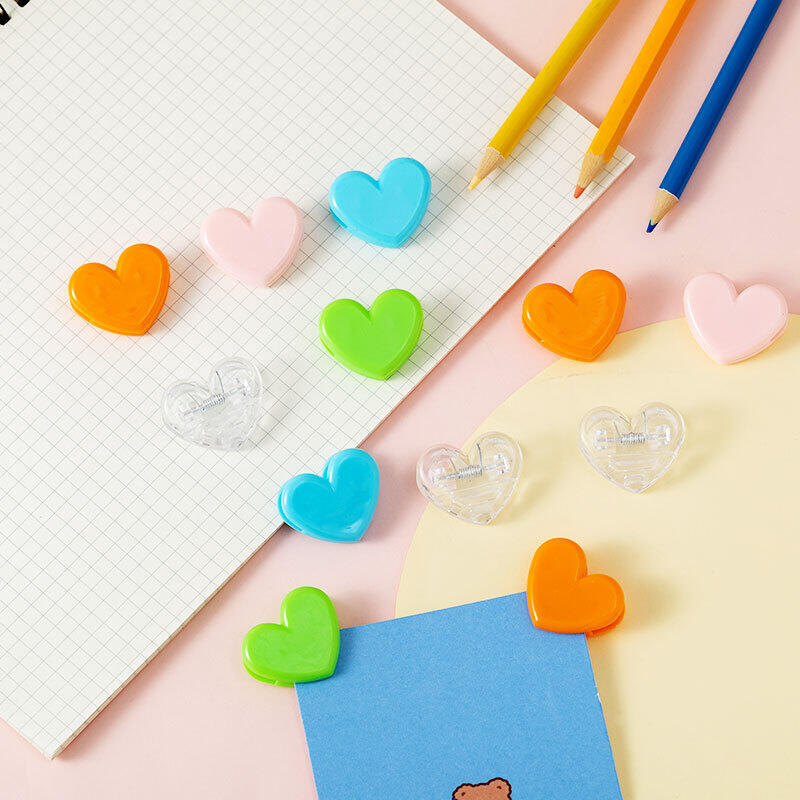 1 Adet Romantik Seri Sade Plastik Kalp Şeklinde Düz Renk Klips h5Resim3