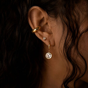 Boucles D'Oreilles Pendantes Pour Femmes, En Acier Inoxydable, Étanches, Couleur Or, Avec Zircon, En Forme De Goutte h5 Image5