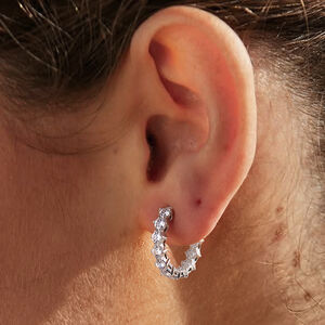 Luxe Serie Elegante Ovale, Waterdichte, Roestvrijstalen Oorringen Met Goudkleurige Zirkonia Voor Dames. h5 Afbeelding3