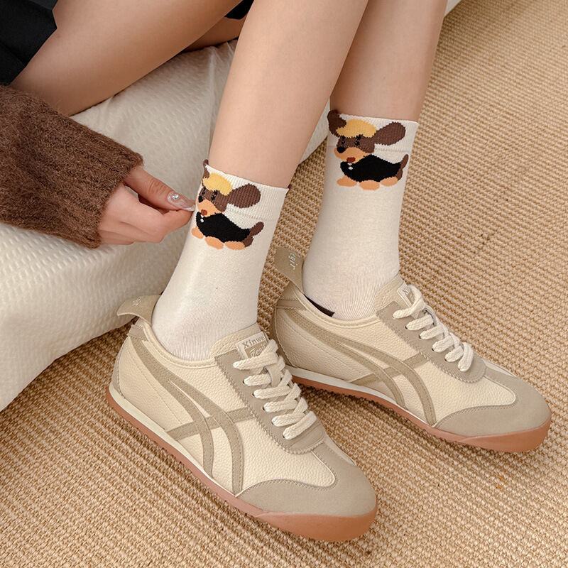 Chaussettes Mi-Mollet Pour Femmes, Légèrement Rebondissantes, Avec De Jolis Motifs D'Animaux. Image3