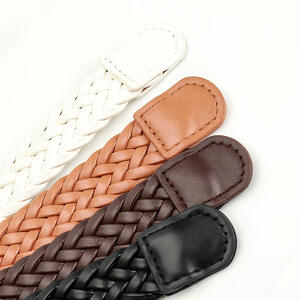 Simple Series Daily Solid Color Woven Premium Quality Pu Woven Belt h5 Picture3
