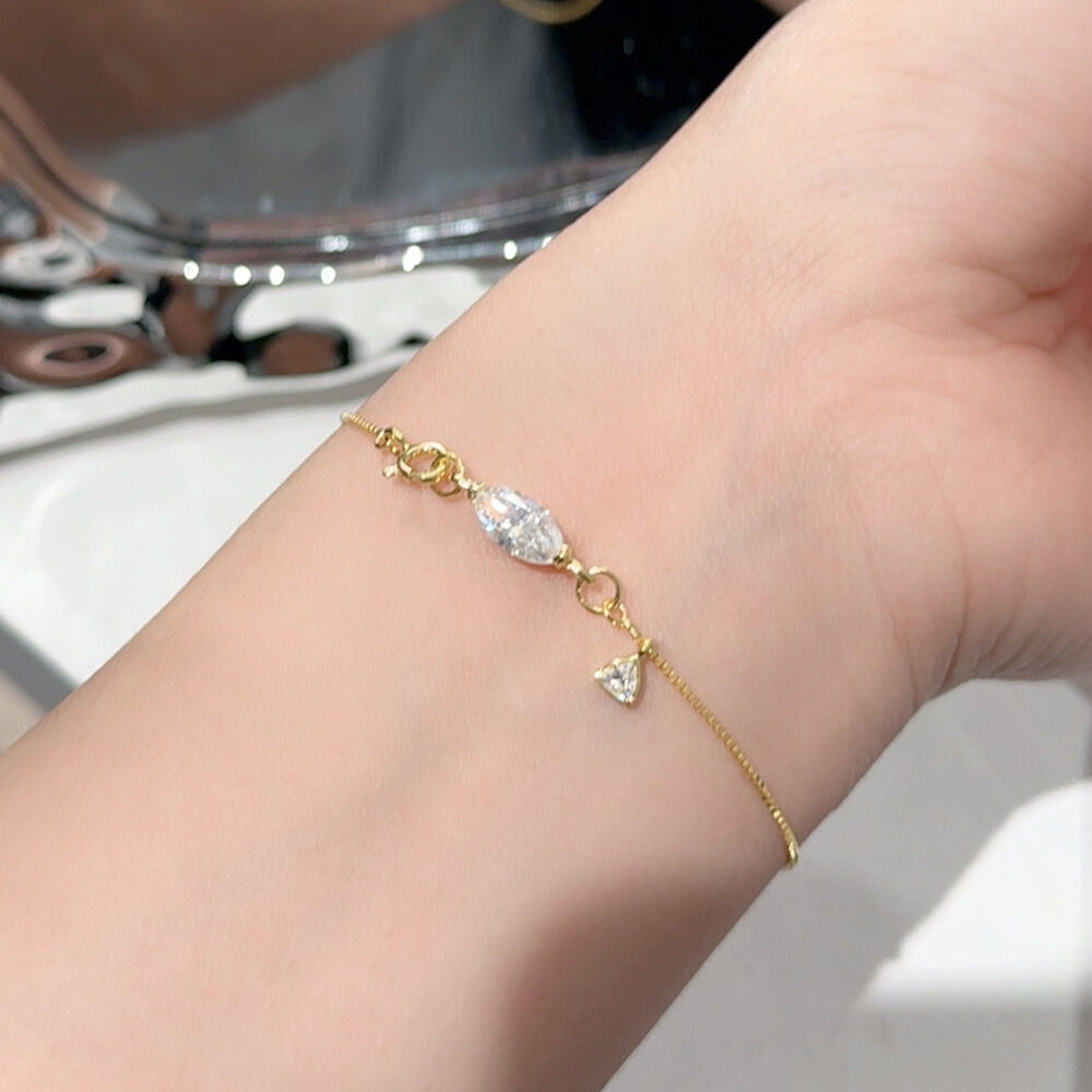 Simple Series Elegant Chain 925 Sterling Silver Color Rhodium Plating  Women's Moissanite Bracelets h5 Picture3