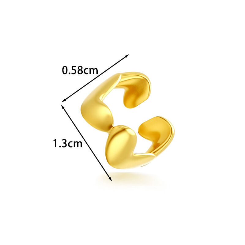 Boucles D'Oreilles Manchette D'Oreille Pour Femme, En Acier Inoxydable, Couleur Or, Motif Cœur, Série Simple h5 Image2