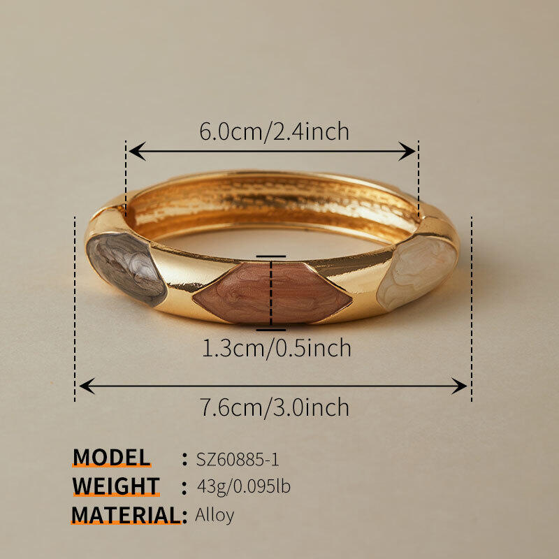 Retro Enamel Geometric Shape Alloy Women's Bangles 